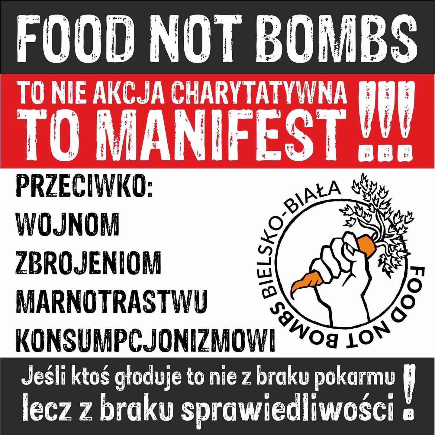 Food Not Bombs wlepka